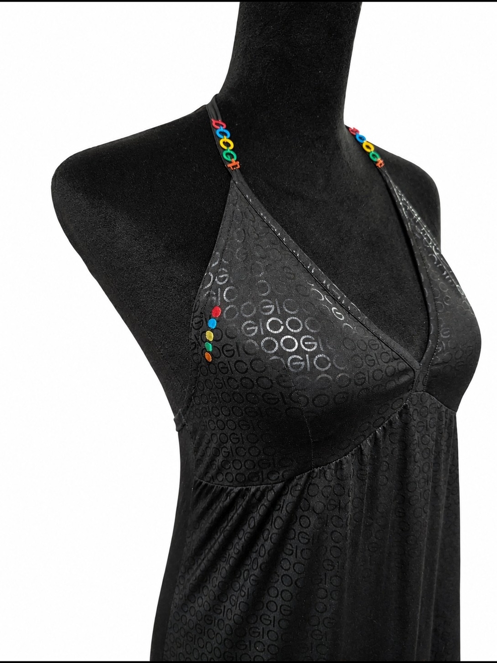 COOGI Black Maxi Halter Dress with Beaded Straps - Picture 5 of 12